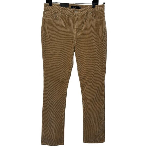Lauren Ralph Lauren mid rise straight leg corduroy pants tan women's size 10 NWT - Picture 2 of 5